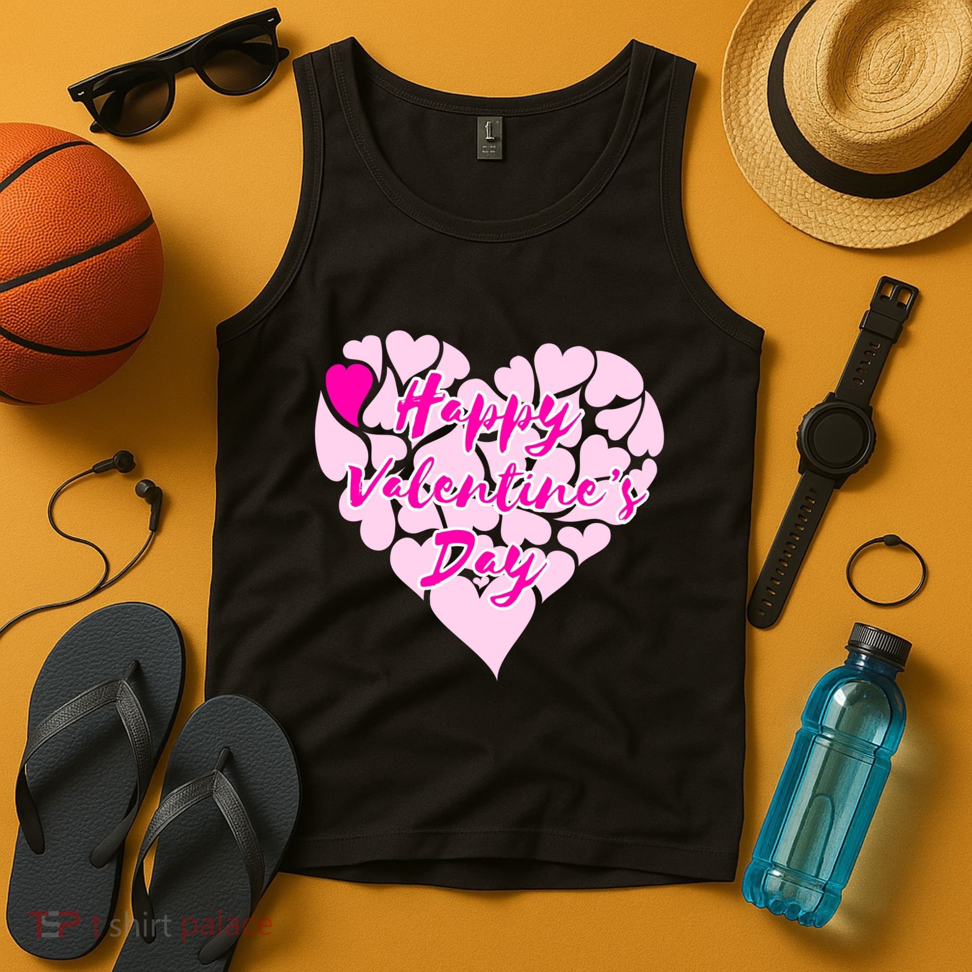 Happy Valentine's Day Heart Shape Logo Tank Top