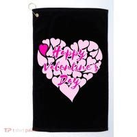 Happy Valentine's Day Heart Shape Logo Golf Towel thumb 0