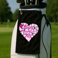 Happy Valentine's Day Heart Shape Logo Golf Towel thumb 2