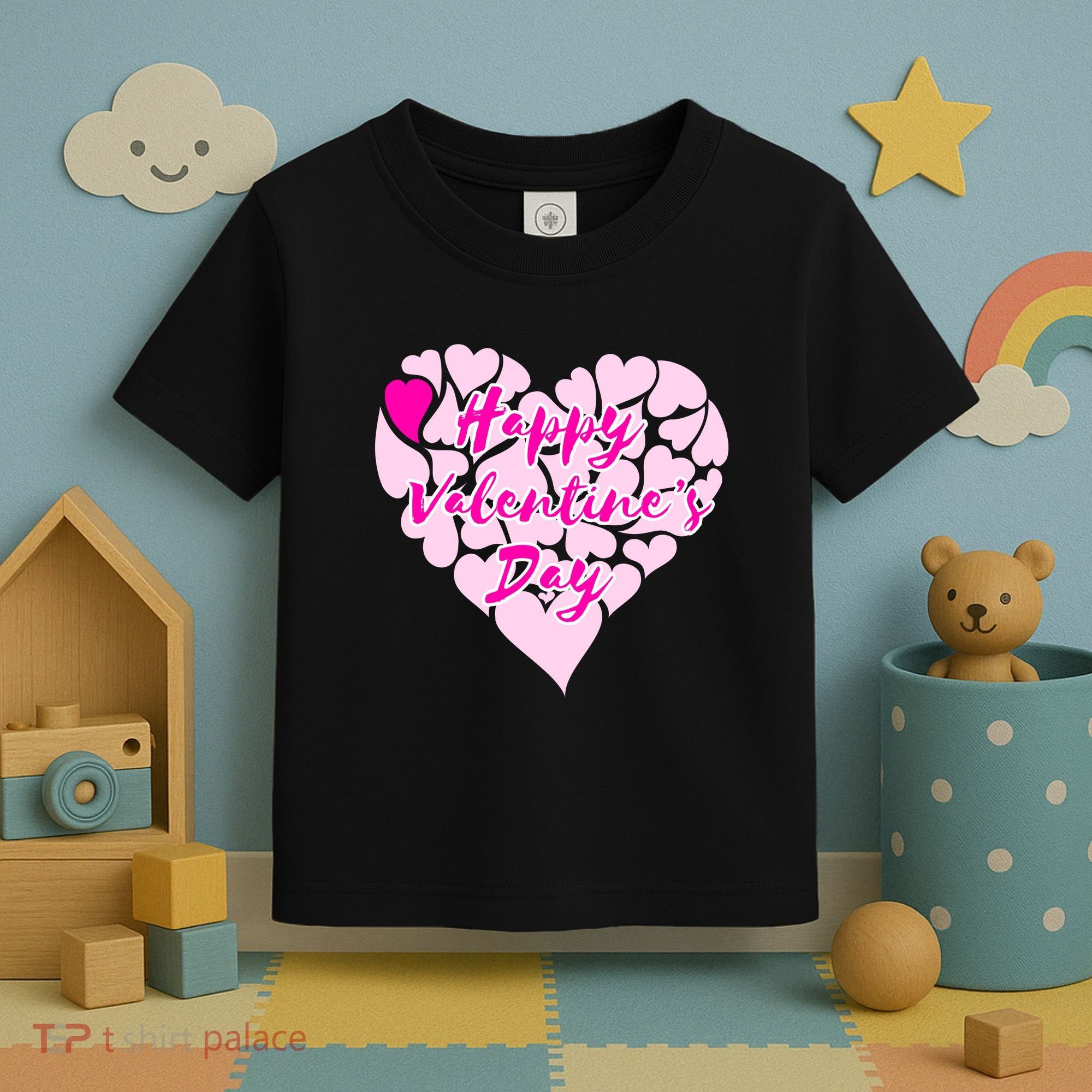 Happy Valentine's Day Heart Shape Logo Toddler T-Shirt