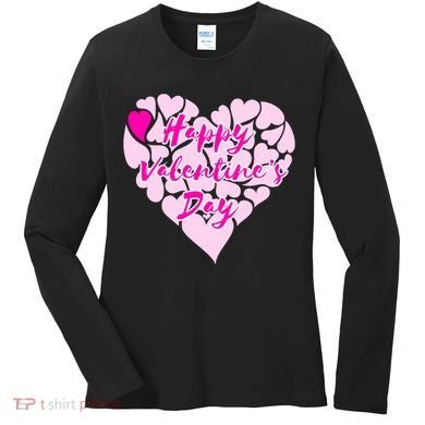 Happy Valentine's Day Heart Shape Logo Women's Long Sleeve Shirt