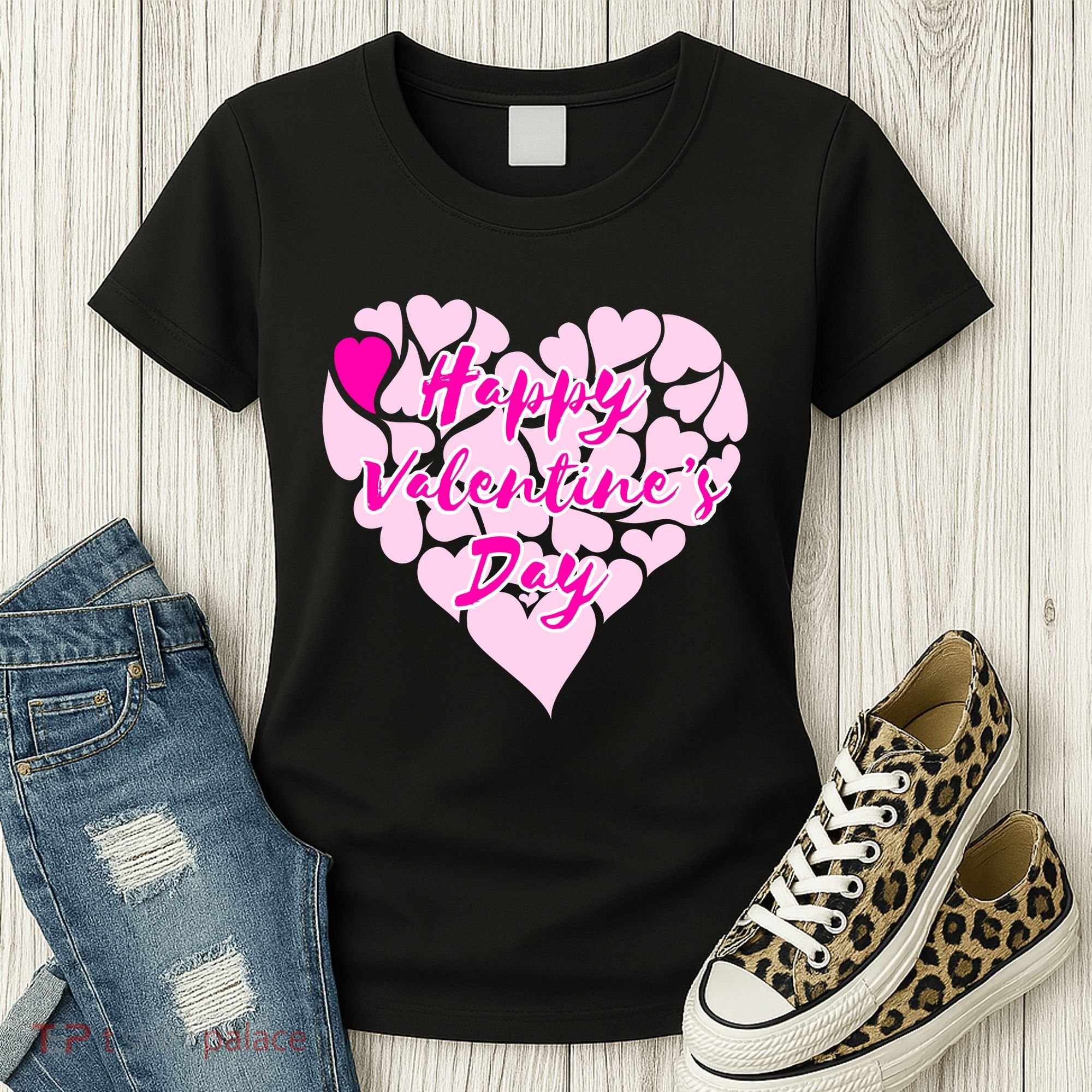 Happy Valentine's Day Heart Shape Logo Women's T-Shirt