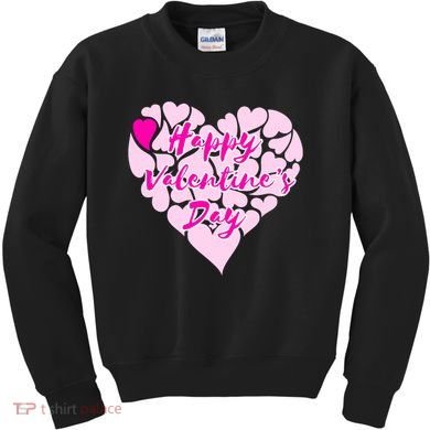 Happy Valentine's Day Heart Shape Logo Kids Sweatshirt