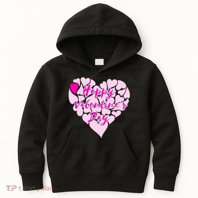 Happy Valentine's Day Heart Shape Logo Kids Hoodie