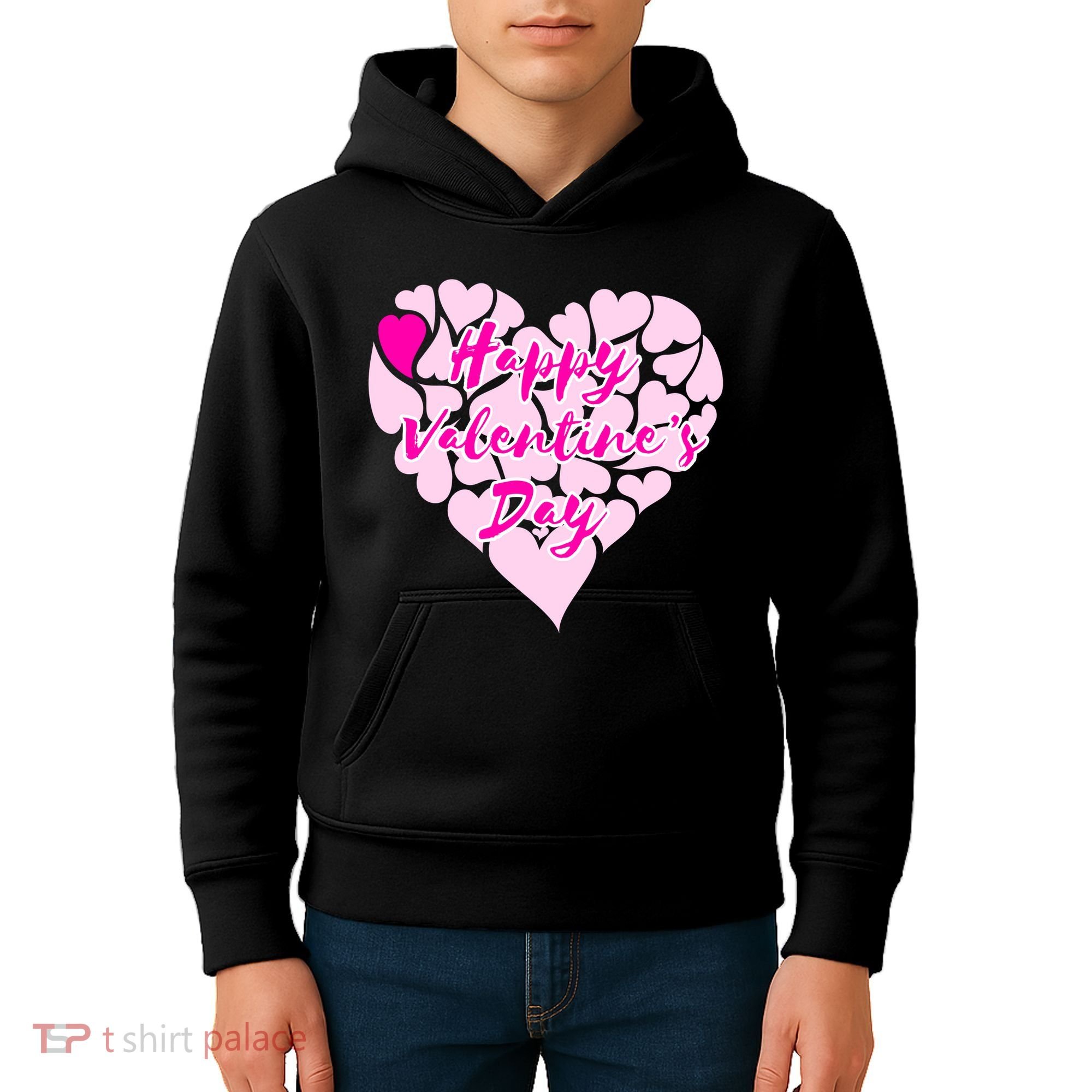 Happy Valentine's Day Heart Shape Logo Kids Hoodie