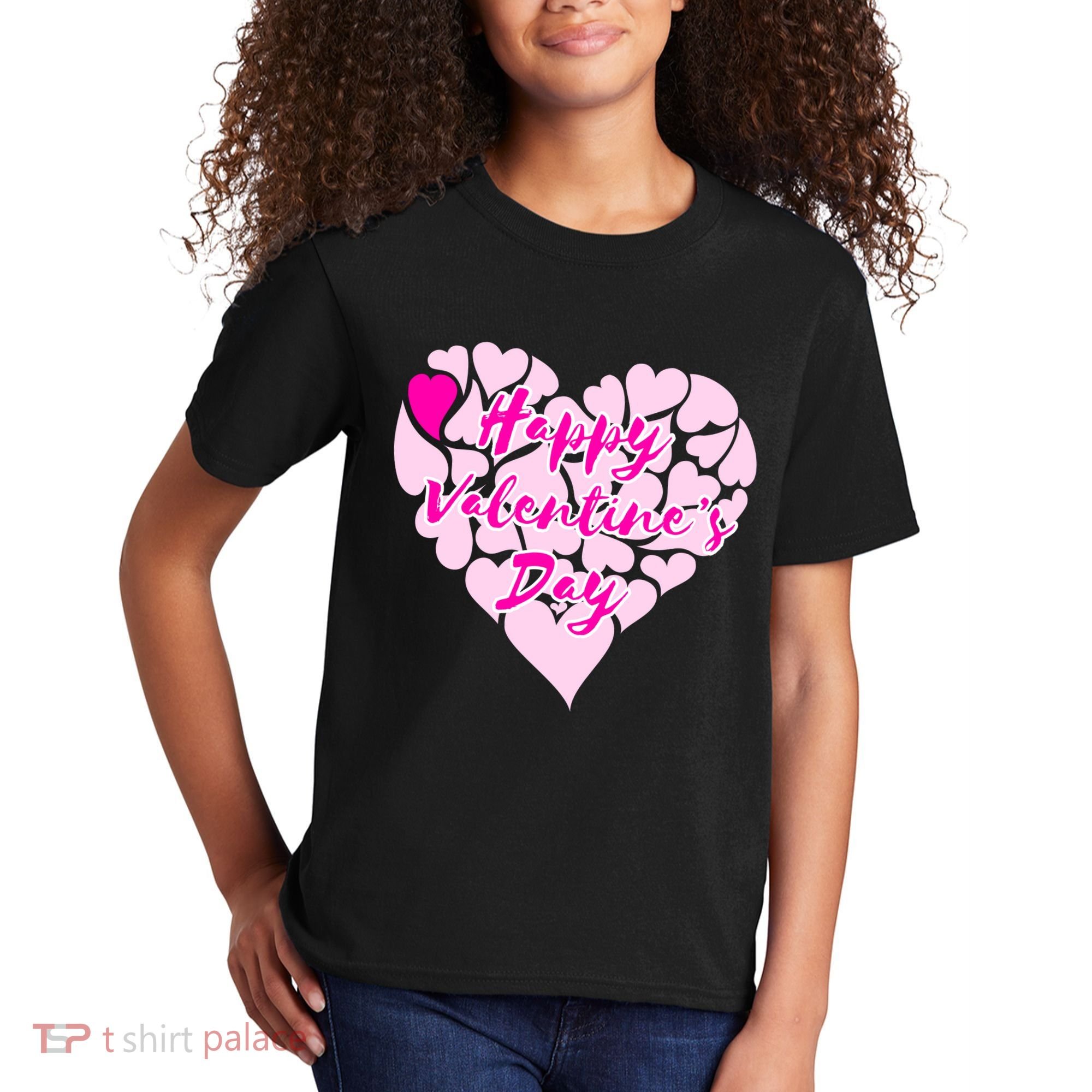 Happy Valentine's Day Heart Shape Logo Kids T-Shirt