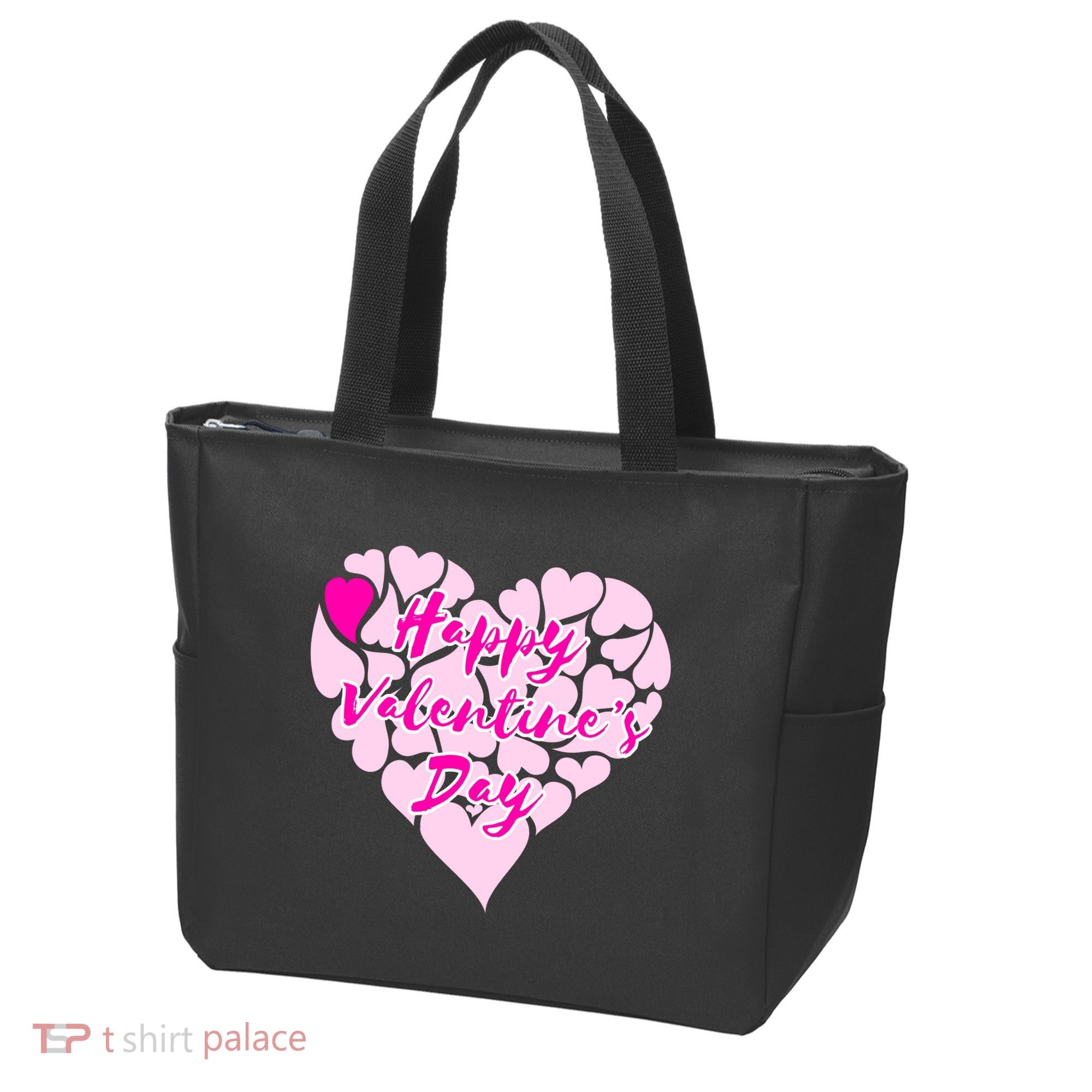 Happy Valentine's Day Heart Shape Logo Tote Bag