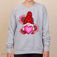 Happy Valentine's Day Gnome with Leopard Sunflower Valentine Women's Sweatshirt thumb 0