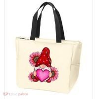 Happy Valentine's Day Gnome with Leopard Sunflower Valentine Tote Bag thumb 3