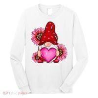 Happy Valentine's Day Gnome with Leopard Sunflower Valentine Long Sleeve Shirt thumb 0