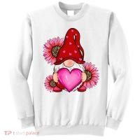 Happy Valentine's Day Gnome with Leopard Sunflower Valentine Sweatshirt thumb 0