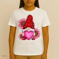 Happy Valentine's Day Gnome with Leopard Sunflower Valentine T-Shirt thumb 4