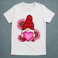 Happy Valentine's Day Gnome with Leopard Sunflower Valentine T-Shirt thumb 5