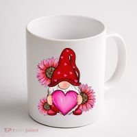 Happy Valentine's Day Gnome with Leopard Sunflower Valentine Coffee Mug thumb 1