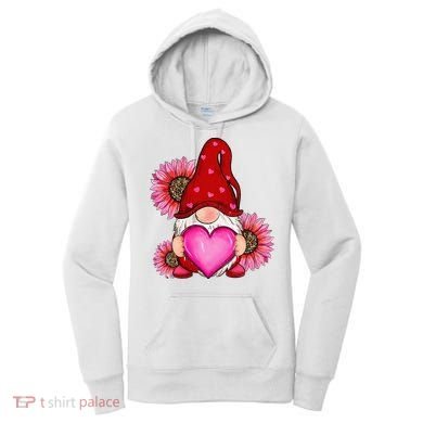 Happy Valentine's Day Gnome with Leopard Sunflower Valentine Women's Hoodie