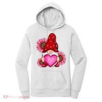 Happy Valentine's Day Gnome with Leopard Sunflower Valentine Women's Hoodie thumb 0