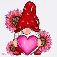Happy Valentine's Day Gnome with Leopard Sunflower Valentine Mousepad thumb 1