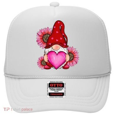 Happy Valentine's Day Gnome with Leopard Sunflower Valentine Hat