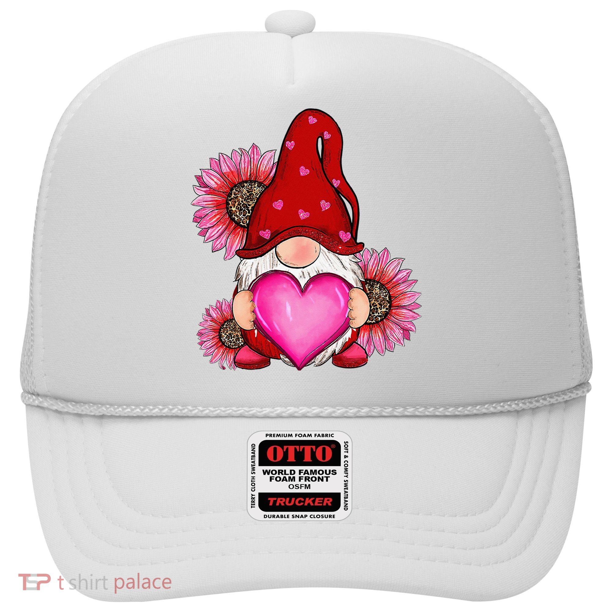Happy Valentine's Day Gnome with Leopard Sunflower Valentine Hat