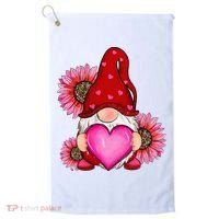 Happy Valentine's Day Gnome with Leopard Sunflower Valentine Golf Towel thumb 0