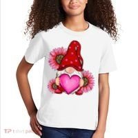 Happy Valentine's Day Gnome with Leopard Sunflower Valentine Kids T-Shirt thumb 2