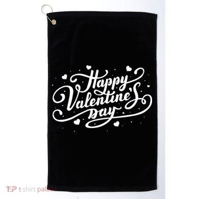 Happy Valentine's Day Simple Logo Golf Towel