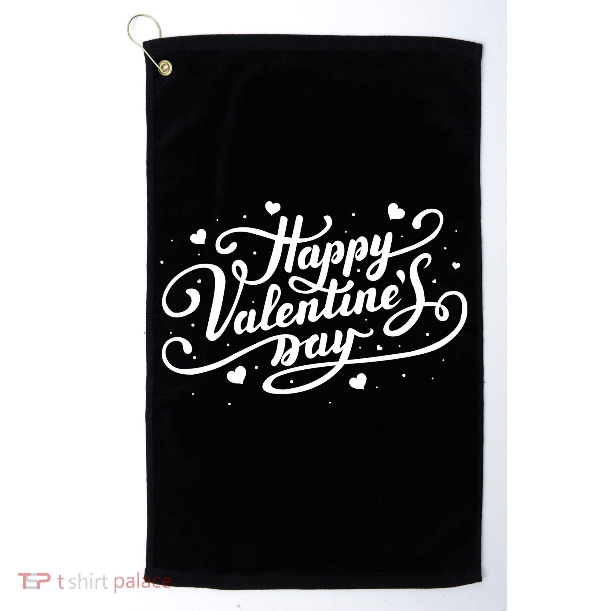 Happy Valentine's Day Simple Logo Golf Towel