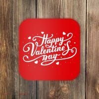 Happy Valentine's Day Simple Logo Coaster thumb 0
