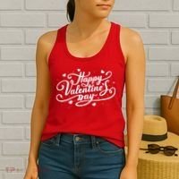 Happy Valentine's Day Simple Logo Women's Tank Top thumb 2