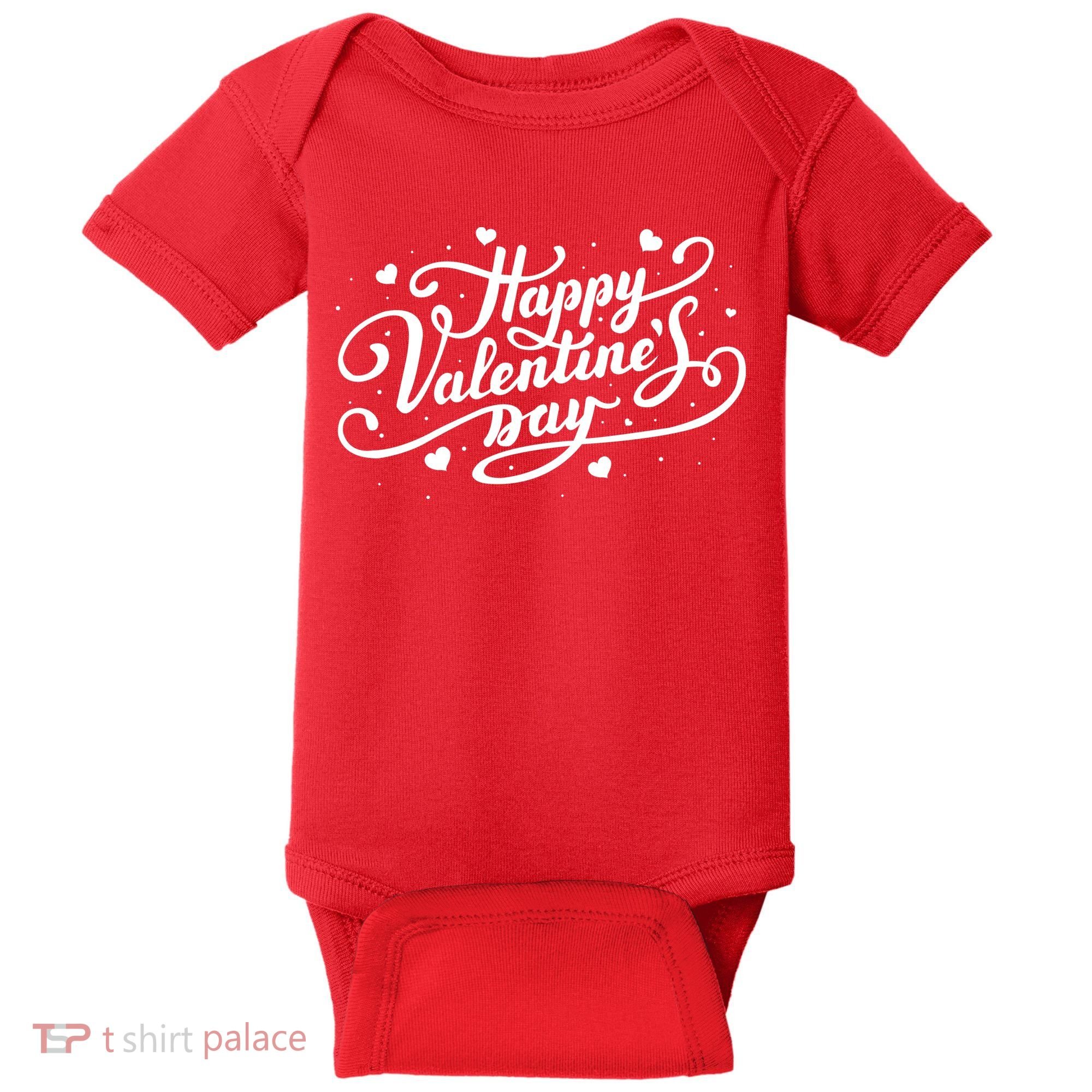 Happy Valentine's Day Simple Logo Baby Bodysuit