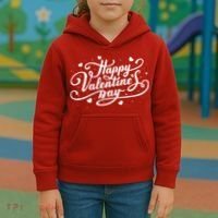 Happy Valentine's Day Simple Logo Kids Hoodie thumb 3