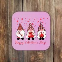 Happy Valentines Day Gnome Cute Gift Coaster thumb 0