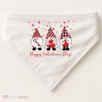 Happy Valentines Day Gnome Cute Gift USA-Made Doggie Bandana thumb 0