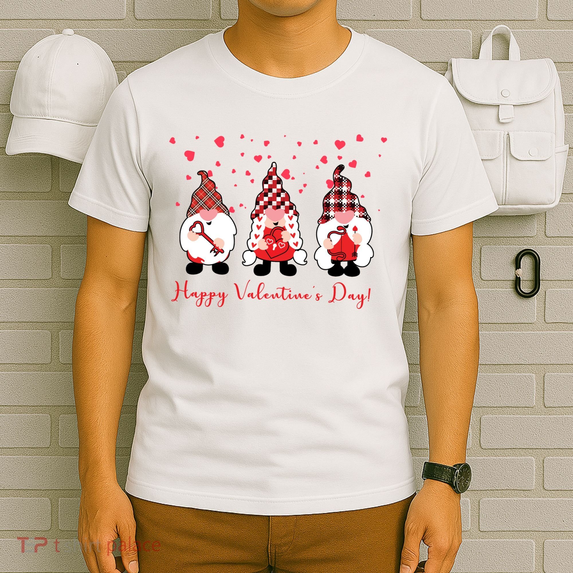 Happy Valentines Day Gnome Cute Gift T-Shirt