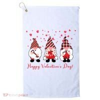 Happy Valentines Day Gnome Cute Gift Golf Towel thumb 0