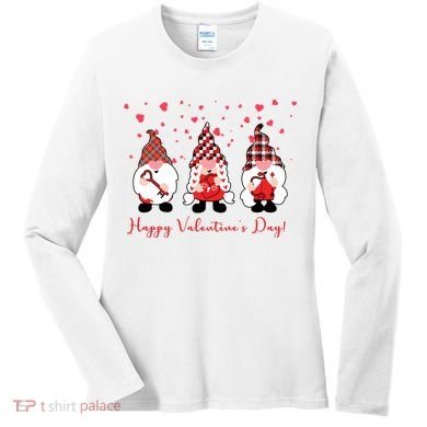 Happy Valentines Day Gnome Cute Gift Women's Long Sleeve Shirt
