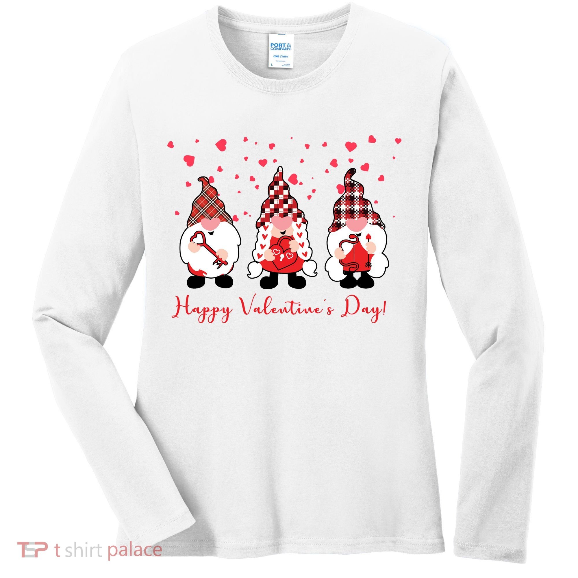 Happy Valentines Day Gnome Cute Gift Women's Long Sleeve Shirt