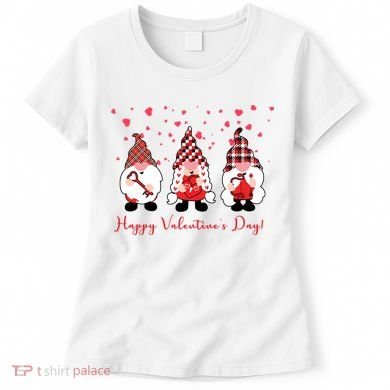Happy Valentines Day Gnome Cute Gift Women's T-Shirt