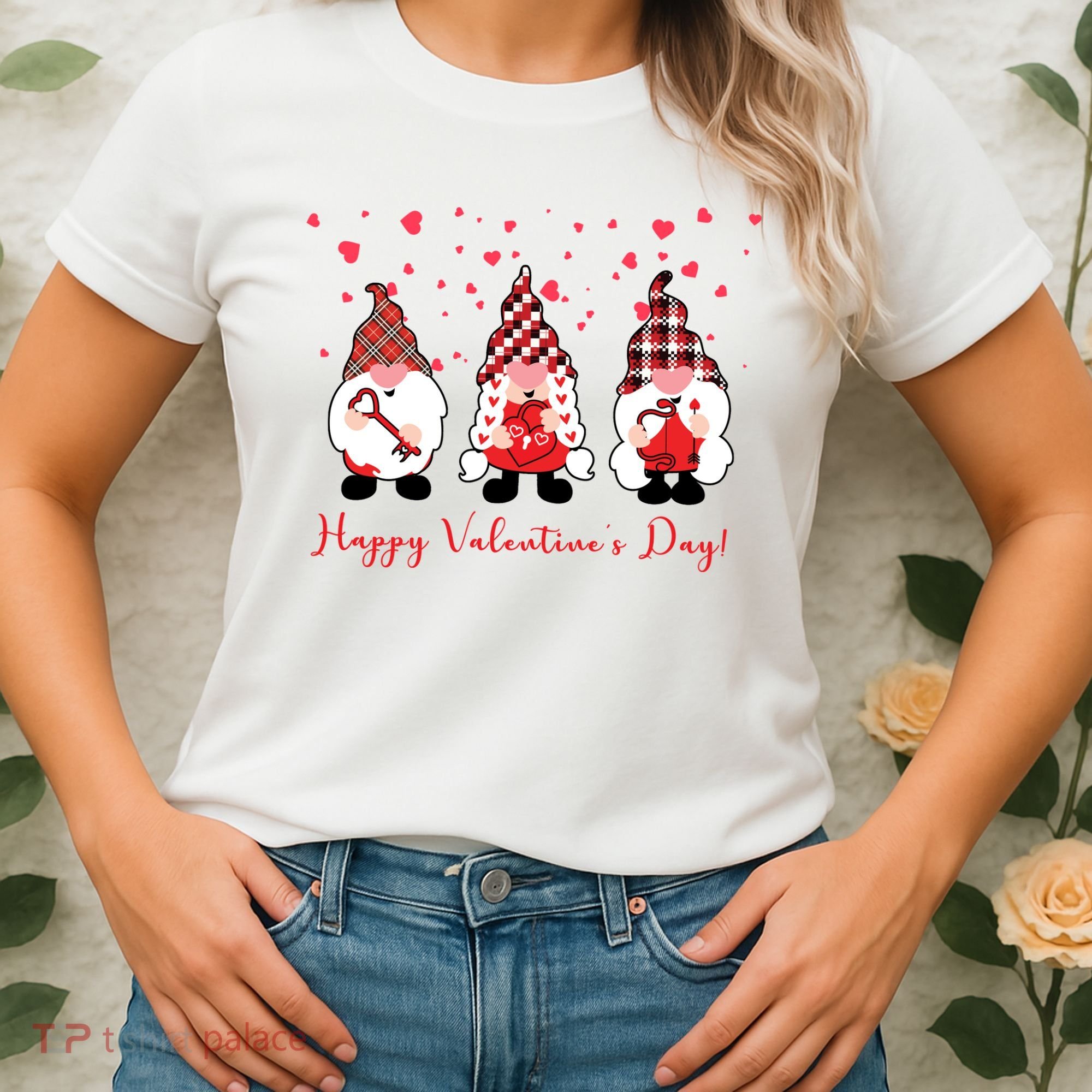 Happy Valentines Day Gnome Cute Gift Women's T-Shirt