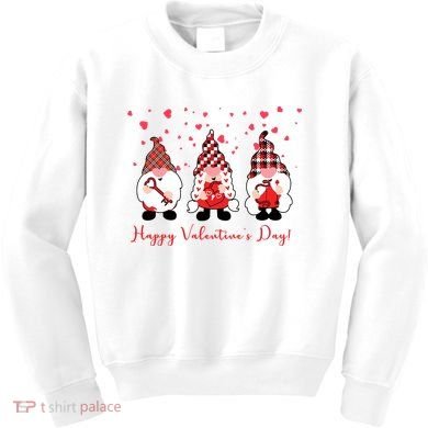 Happy Valentines Day Gnome Cute Gift Kids Sweatshirt