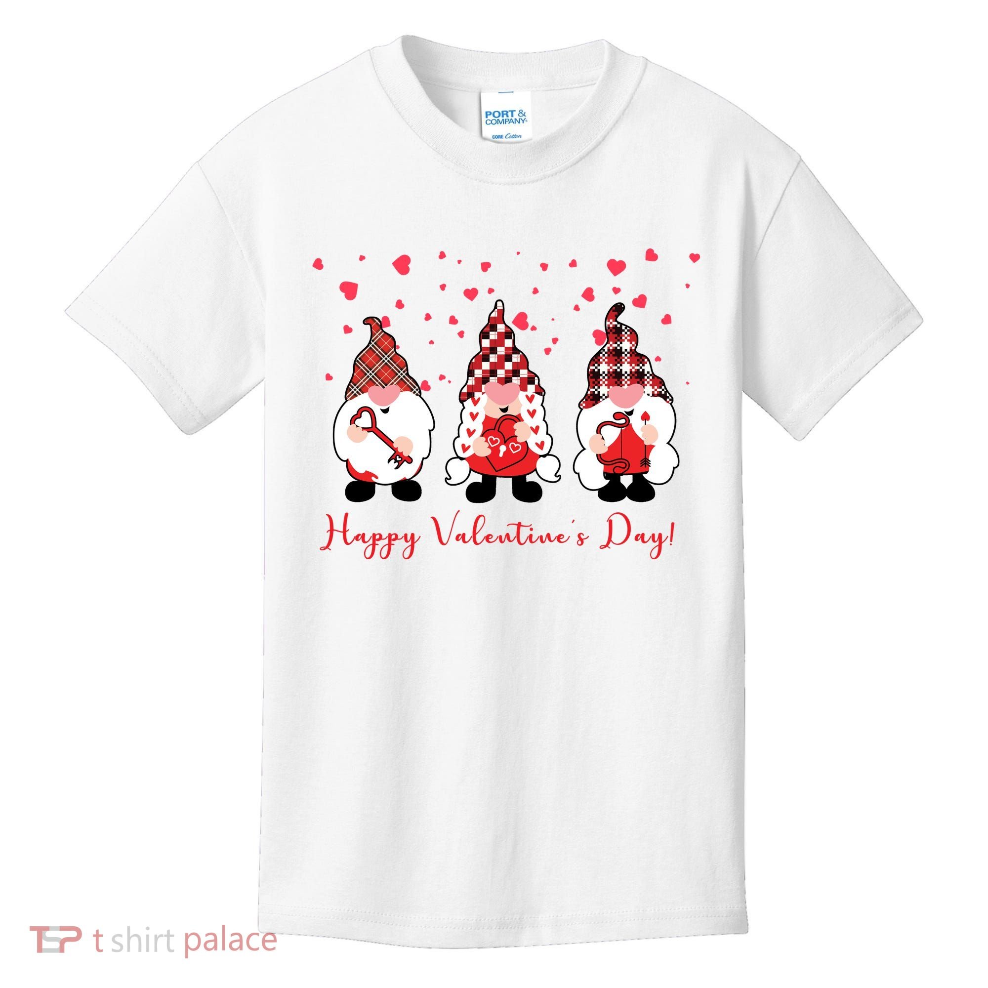 Happy Valentines Day Gnome Cute Gift Kids T-Shirt