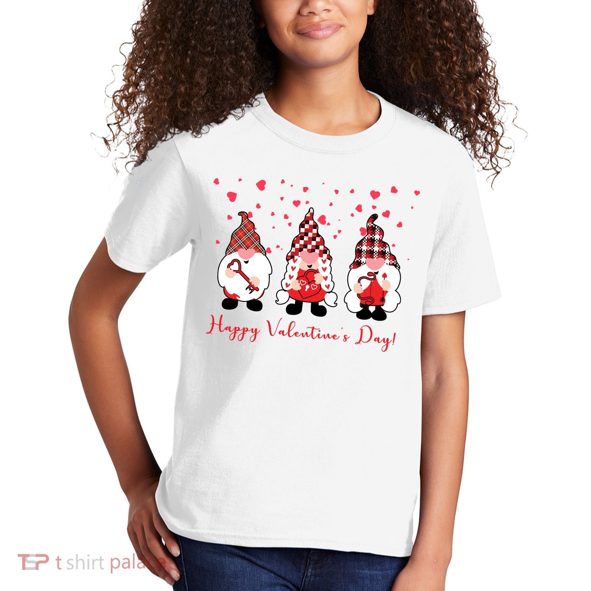 Happy Valentines Day Gnome Cute Gift Kids T-Shirt