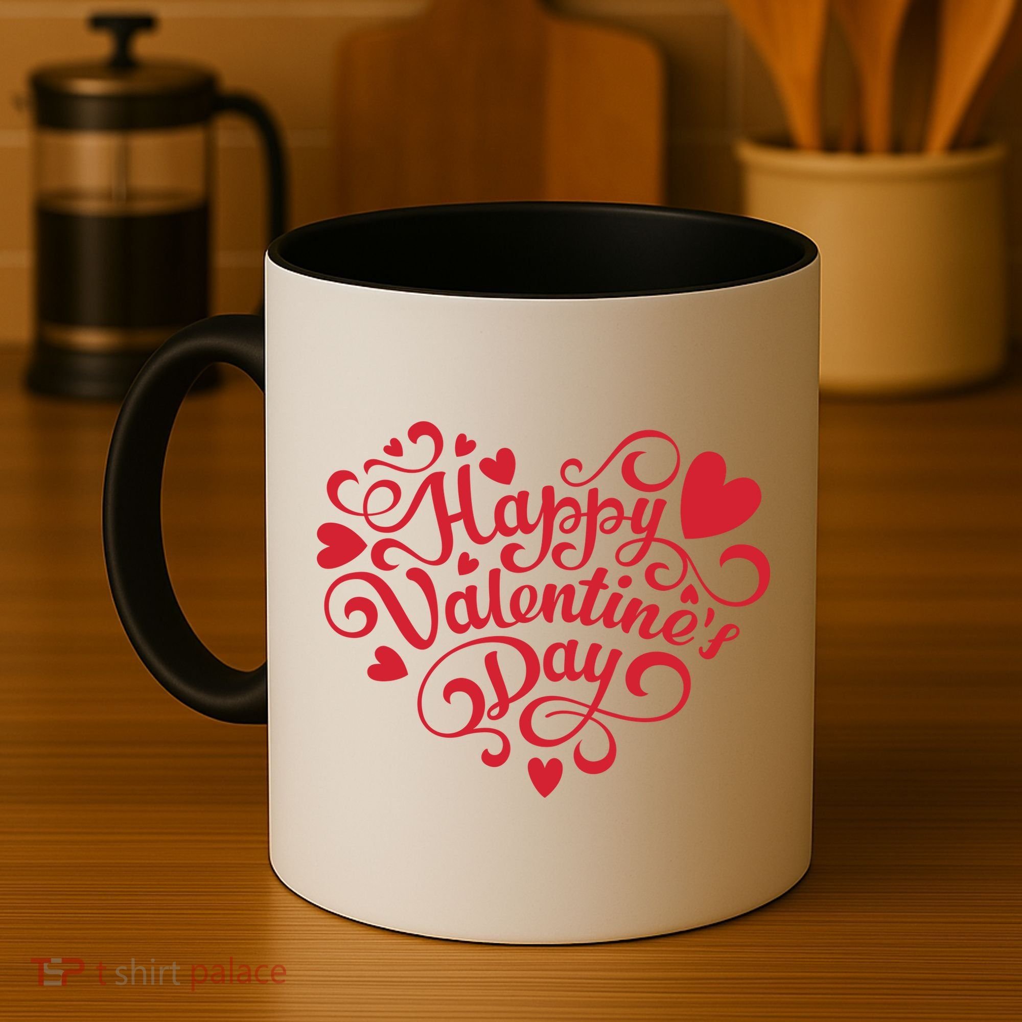 Happy Valentines Day Shaped Heart Coffee Mug