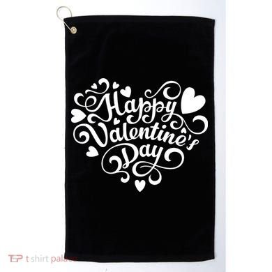Happy Valentines Day Shaped Heart Golf Towel