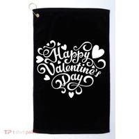 Happy Valentines Day Shaped Heart Golf Towel thumb 0