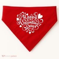 Happy Valentines Day Shaped Heart USA-Made Doggie Bandana thumb 0