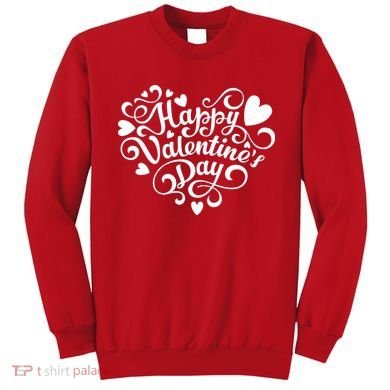 Happy Valentines Day Shaped Heart Sweatshirt
