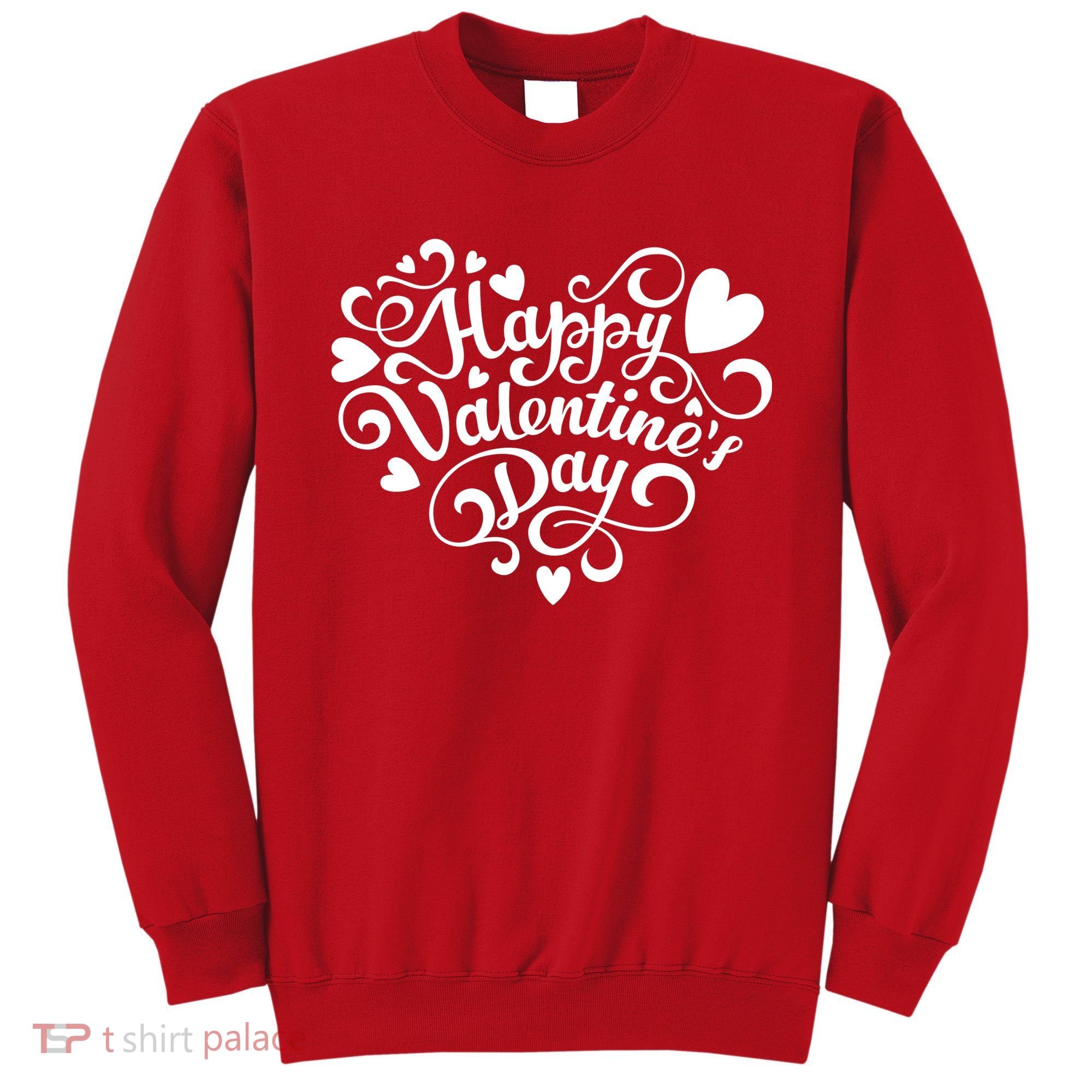 Happy Valentines Day Shaped Heart Sweatshirt