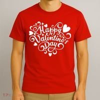 Happy Valentines Day Shaped Heart T-Shirt thumb 3