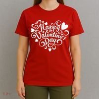 Happy Valentines Day Shaped Heart T-Shirt thumb 4